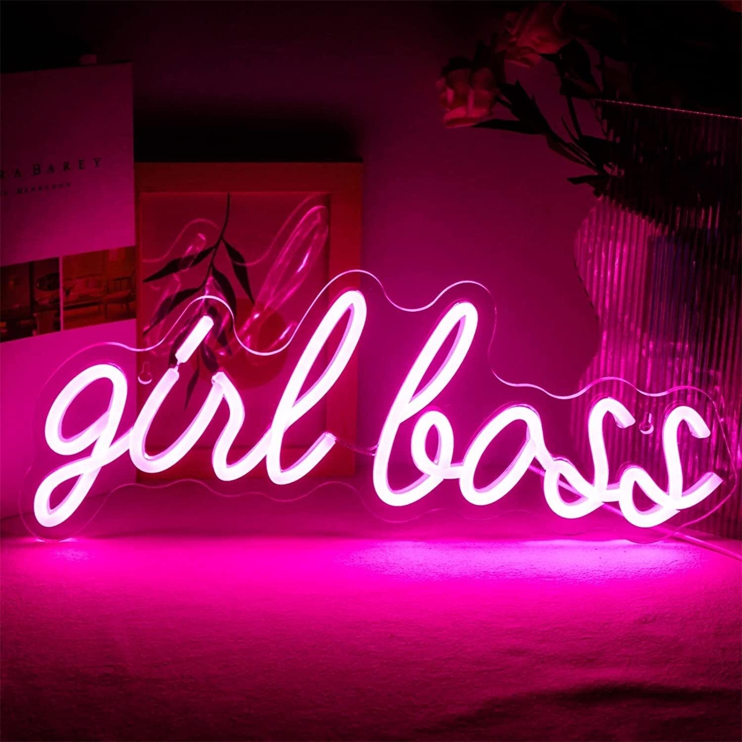 Letrero de neón Girl Boss para decorar tu oficina en casa con LED