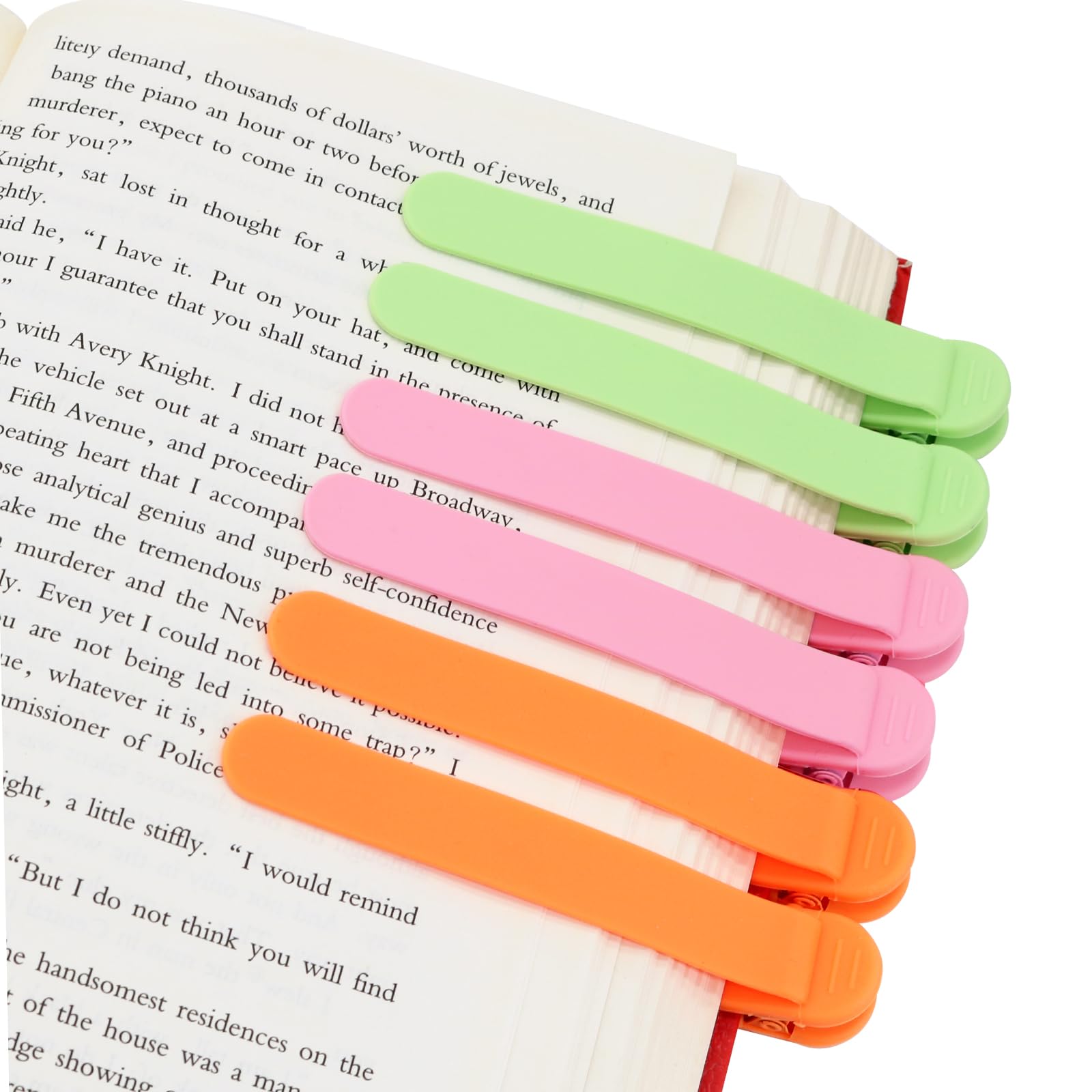 SMUK 6pcs Smart Bookmark, Silicone Automatic Book Marks for Reading Lovers Women Men, Book Page Markers Clip Book Marks Reading Gifts for Book Lovers