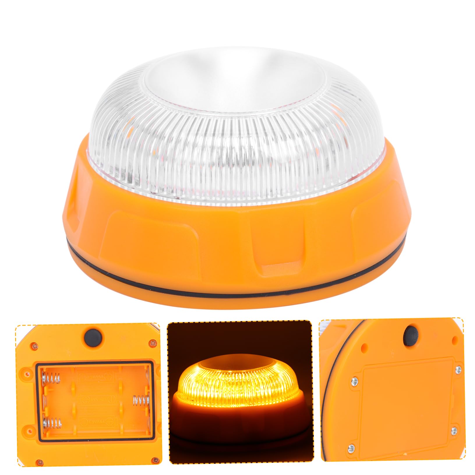 OUNONA 3piezas Luz De Advertencia Led Amarilla Intermitente Para Emergencias Luz Práctica y Creativa Resistente Al Agua y Para Vehículos De Emergencia y Construcción