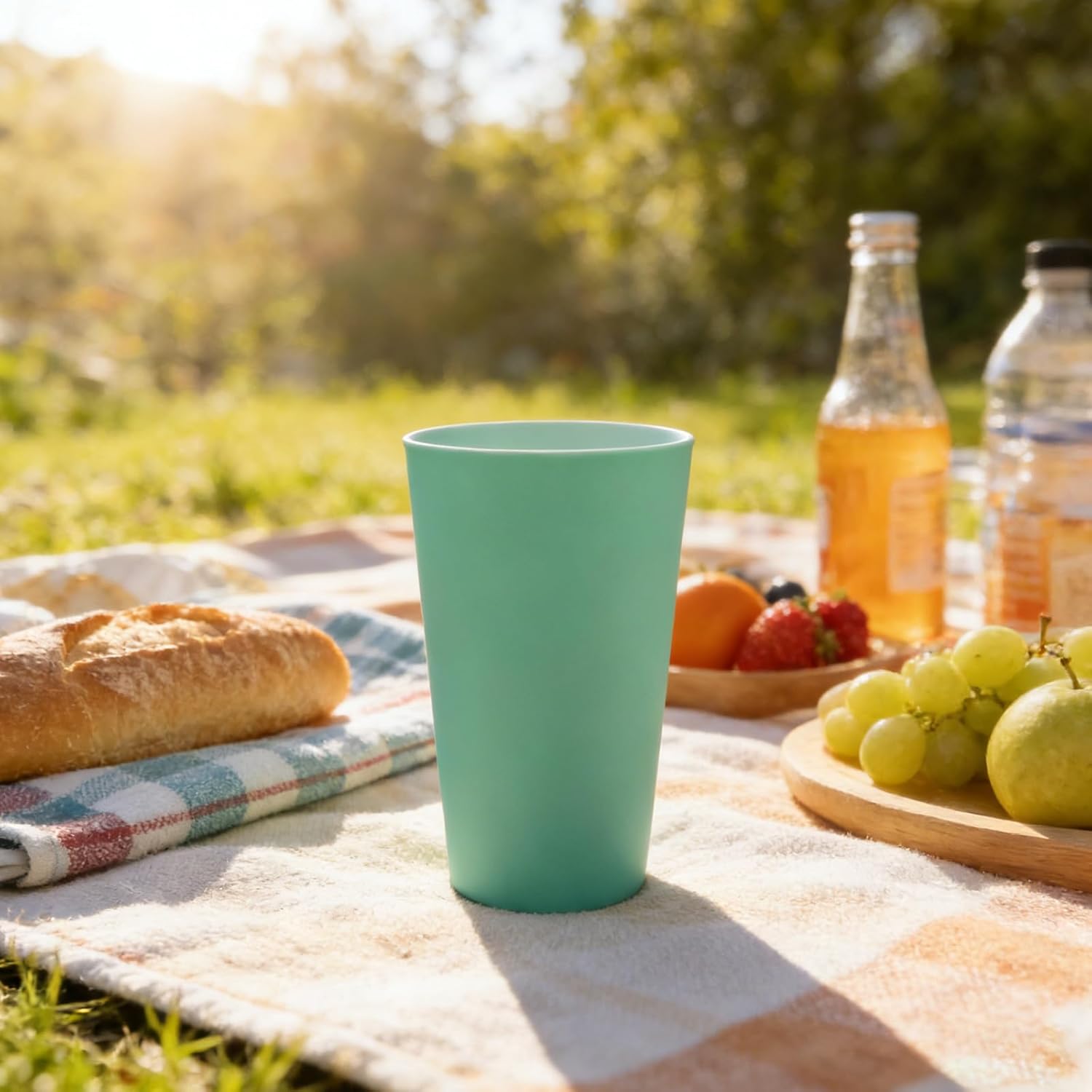 32-ounce Plastic Tumblers Reusable Dishwasher Safe BPA Free Set of 12 Multicolor Large Drinking Cups - Image 4