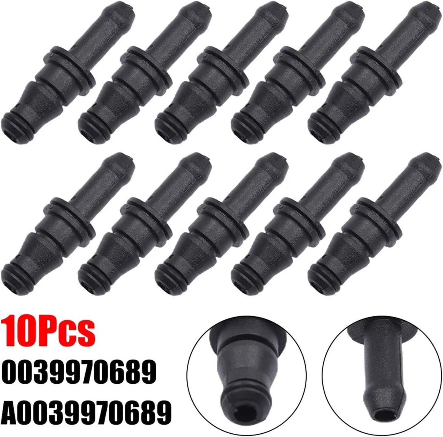 A0039970689 Expansion Tank Coolant Hose Connector，Compatible With Mercedes Benz S203 W203，10Pcs For C209 A209 X164, Direct Replacement 0039970689