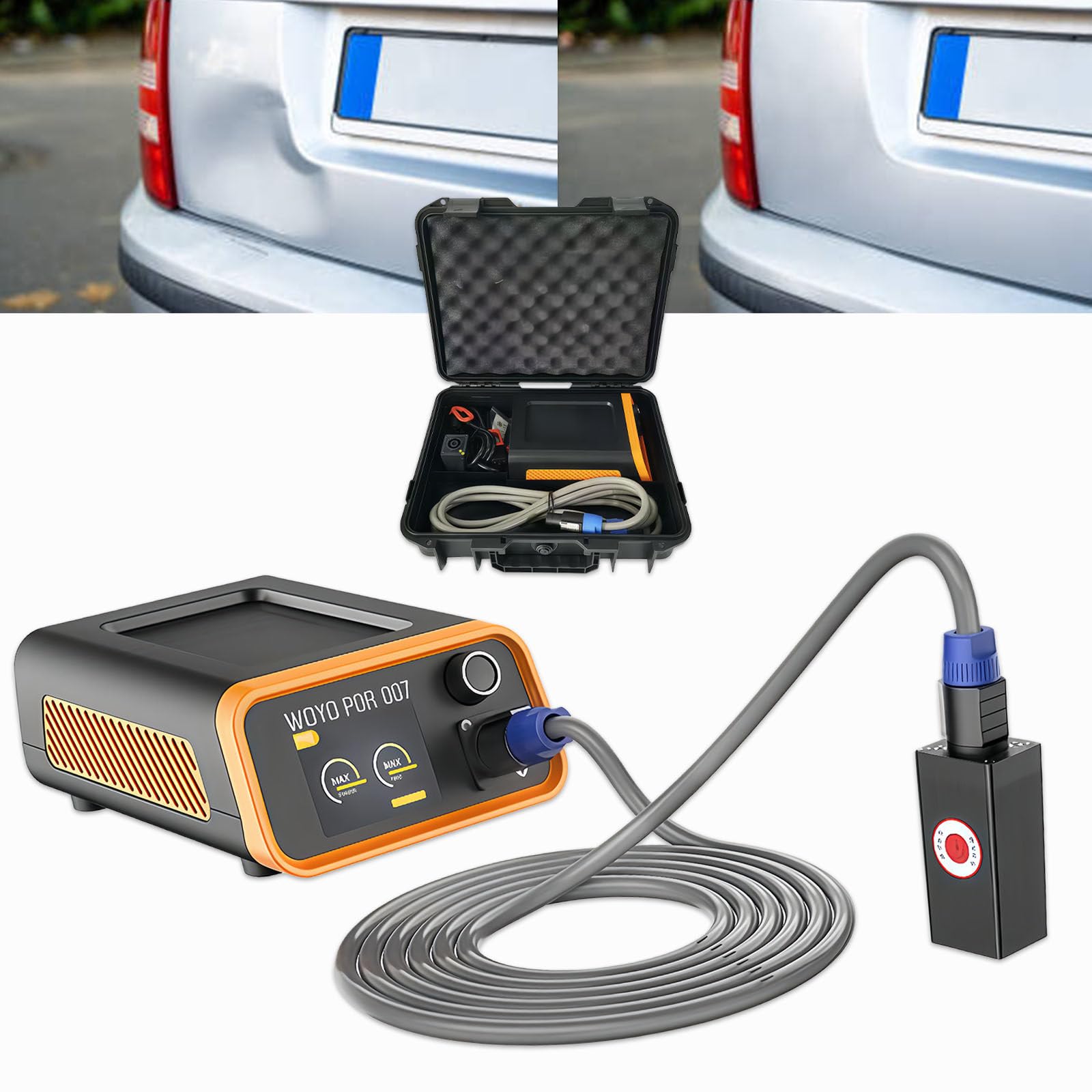Kit di riparazione ammaccature senza vernice, strumento di rimozione automatica a induzione magnetica, macchina riscaldante a induzione da 800 W, design portatile per casa e officine di riparazione