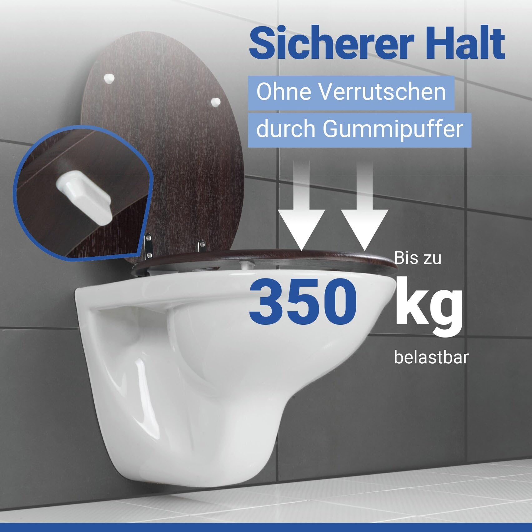 WENKO Abattant WC Wenge abaissement Automatique Marron - Marron foncé