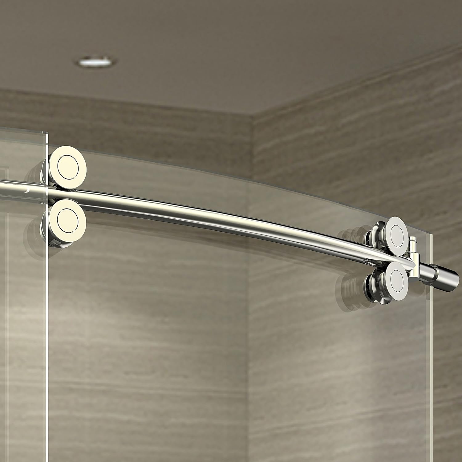 Aston ZenArch 60" x 75" Completely Frameless Bowfront Sliding Shower Door with Left Hand Opening, Polished Chrome