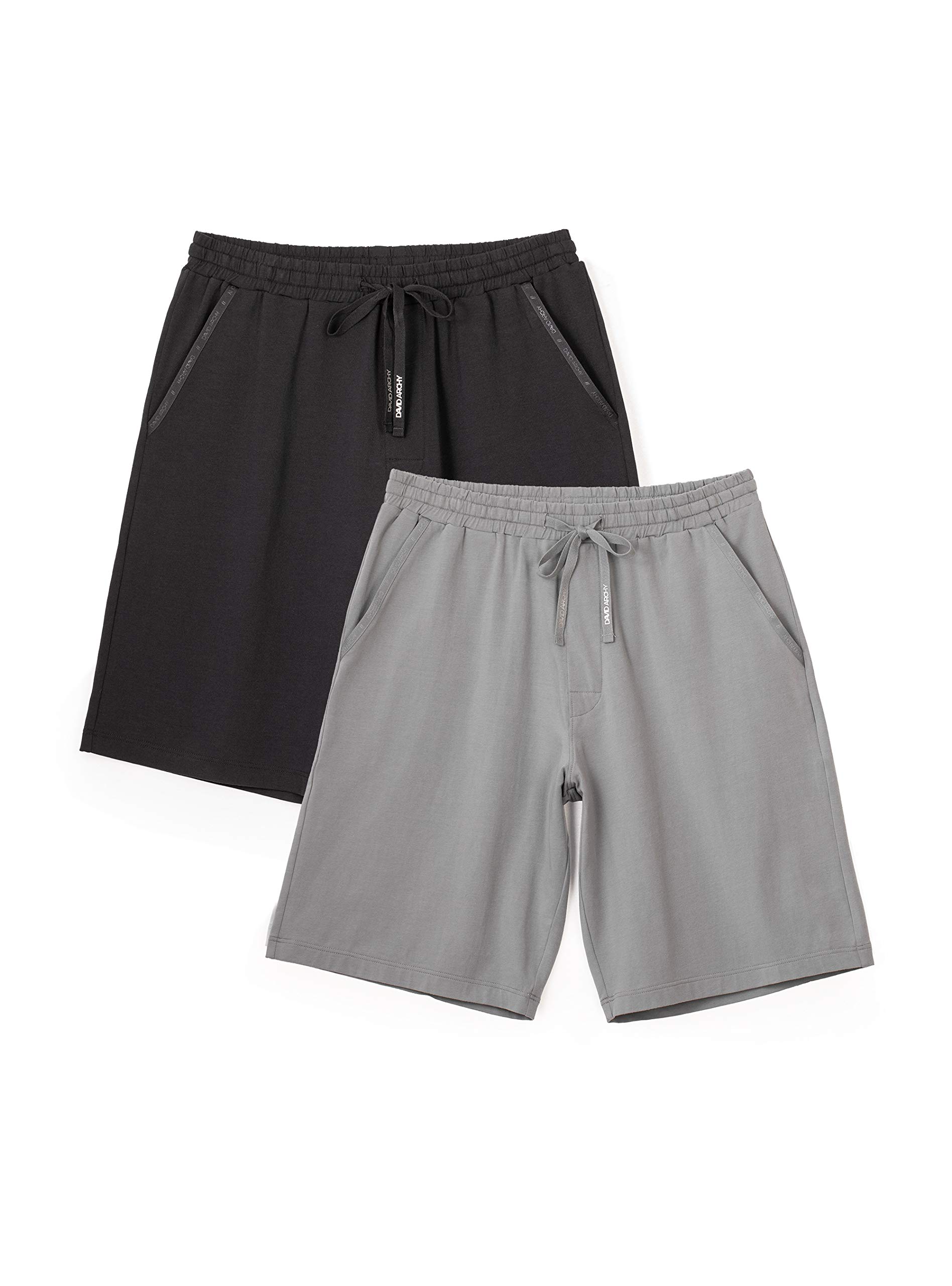 Men's 2 Pack Soft Comfy Bamboo Rayon Sleep Shorts Lounge Wear Pajama Pants