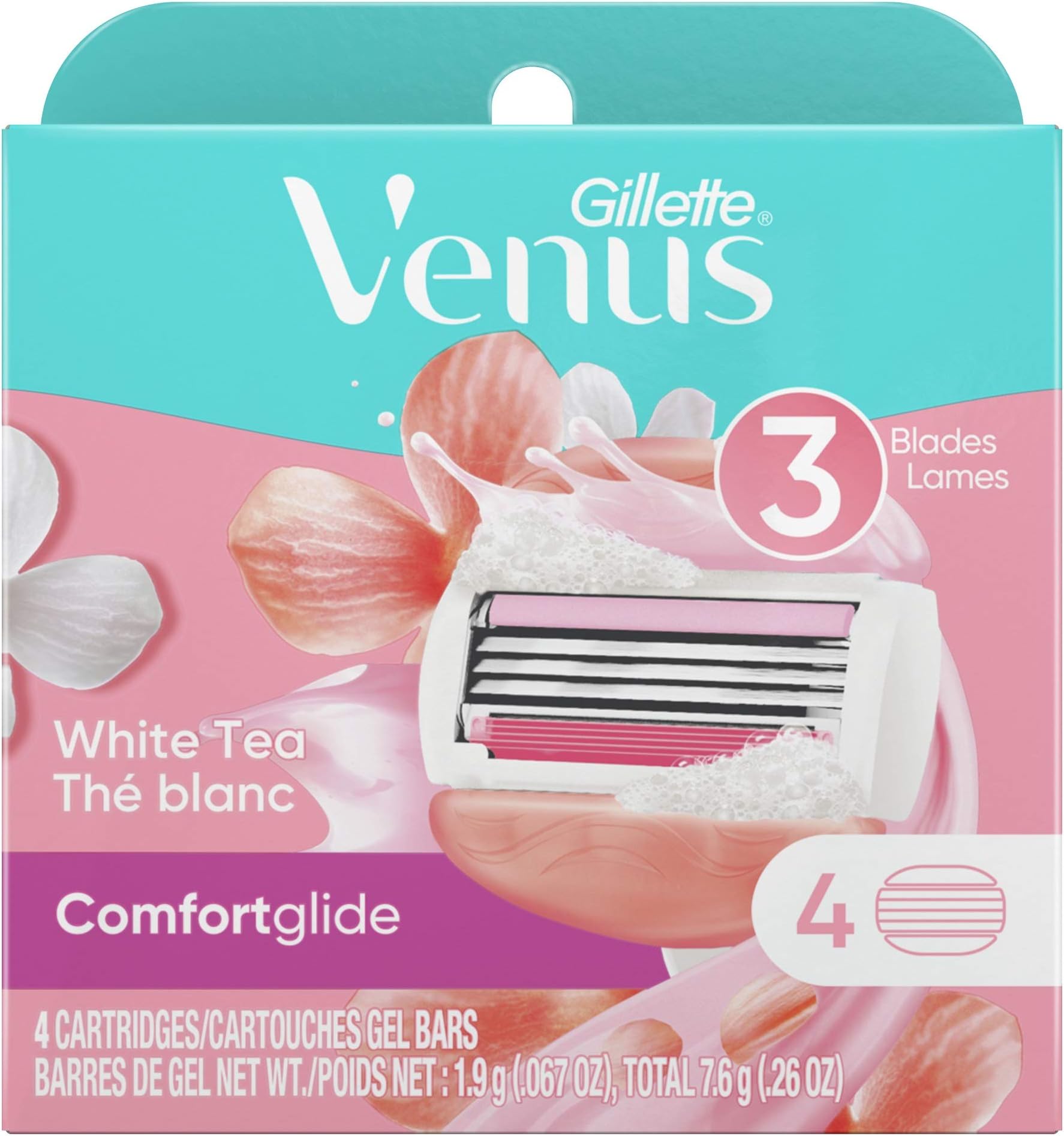 Gillette VenusComfortGlide White Tea Women's Razor Blades - 4 Refills