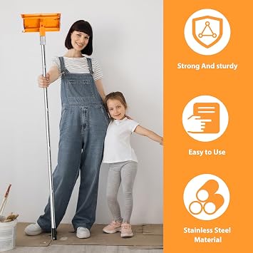 1.2M Pole Sander with Extension Rod, 4-Piece Adjustable Sanding Pole – Wall & Ceiling Sander with 5 Sandpapers, 360-Degree Polishing, 20x9cm Sanding Head for Floor, Wall, Ceiling
