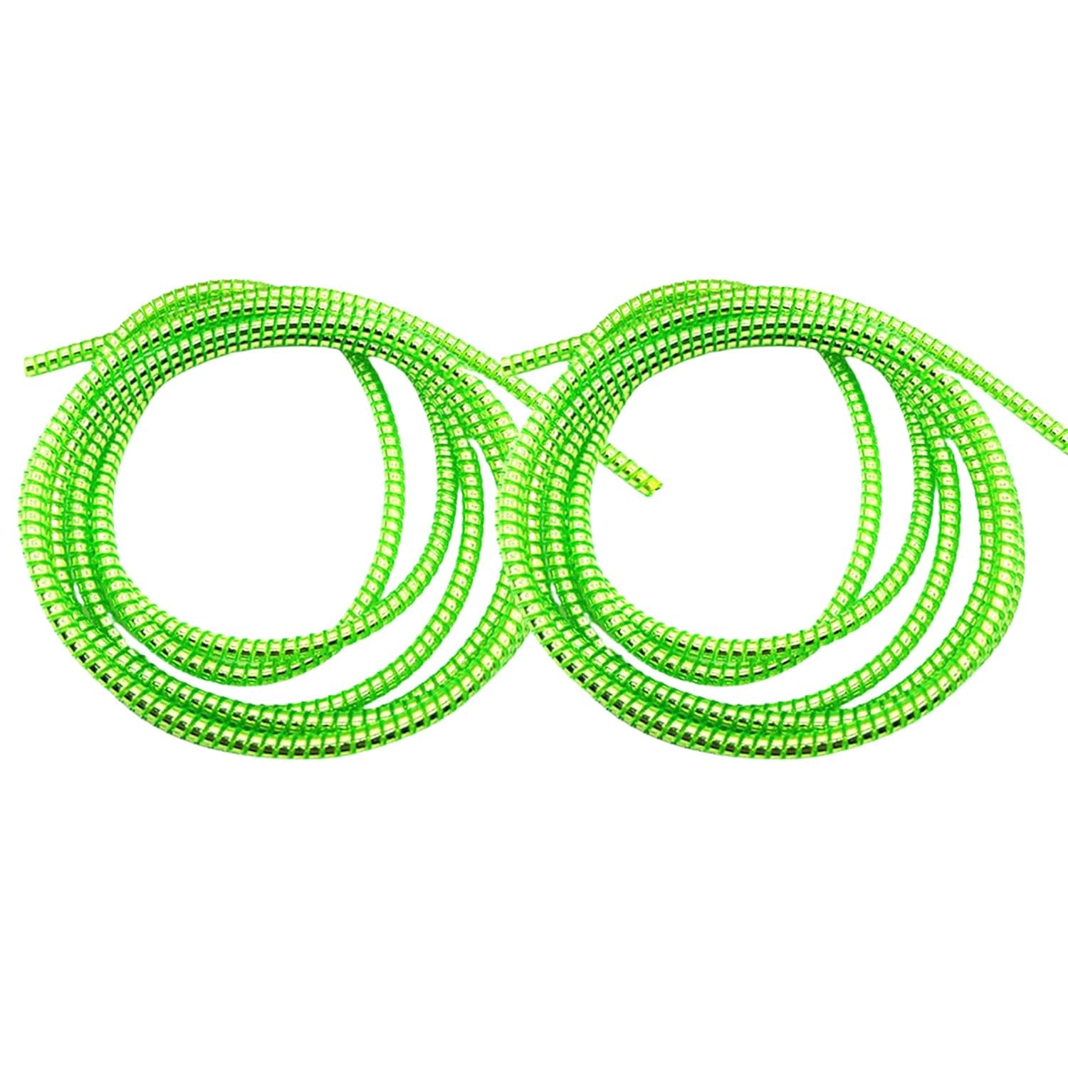 Cable Charger Protector (Pack of 2) Spiral, Flexible and Durable, Metallic Finish, 150 cm | Plastic Cord Wire Charger Winder for iPhone and Android Charging Cables (Green)-image-12