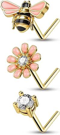 CM Crareesi Mania Nippelpiercing Set - 2 Stück Hängende Tropfen-Designs In Silber & Rosegold, 14G