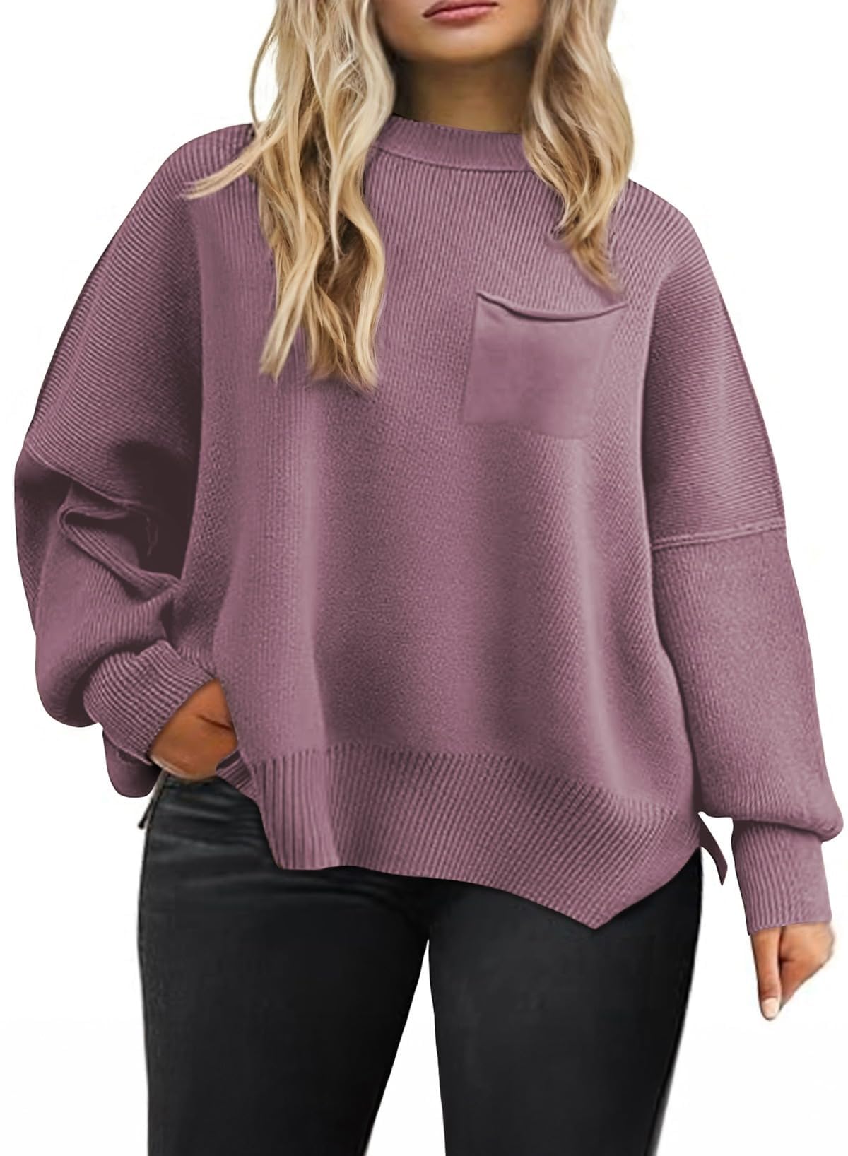 Eytino Plus Size Sweaters for Women Oversized High Neck Long Sleeve Knit Chunky Warm Pullover Sweaters Top with