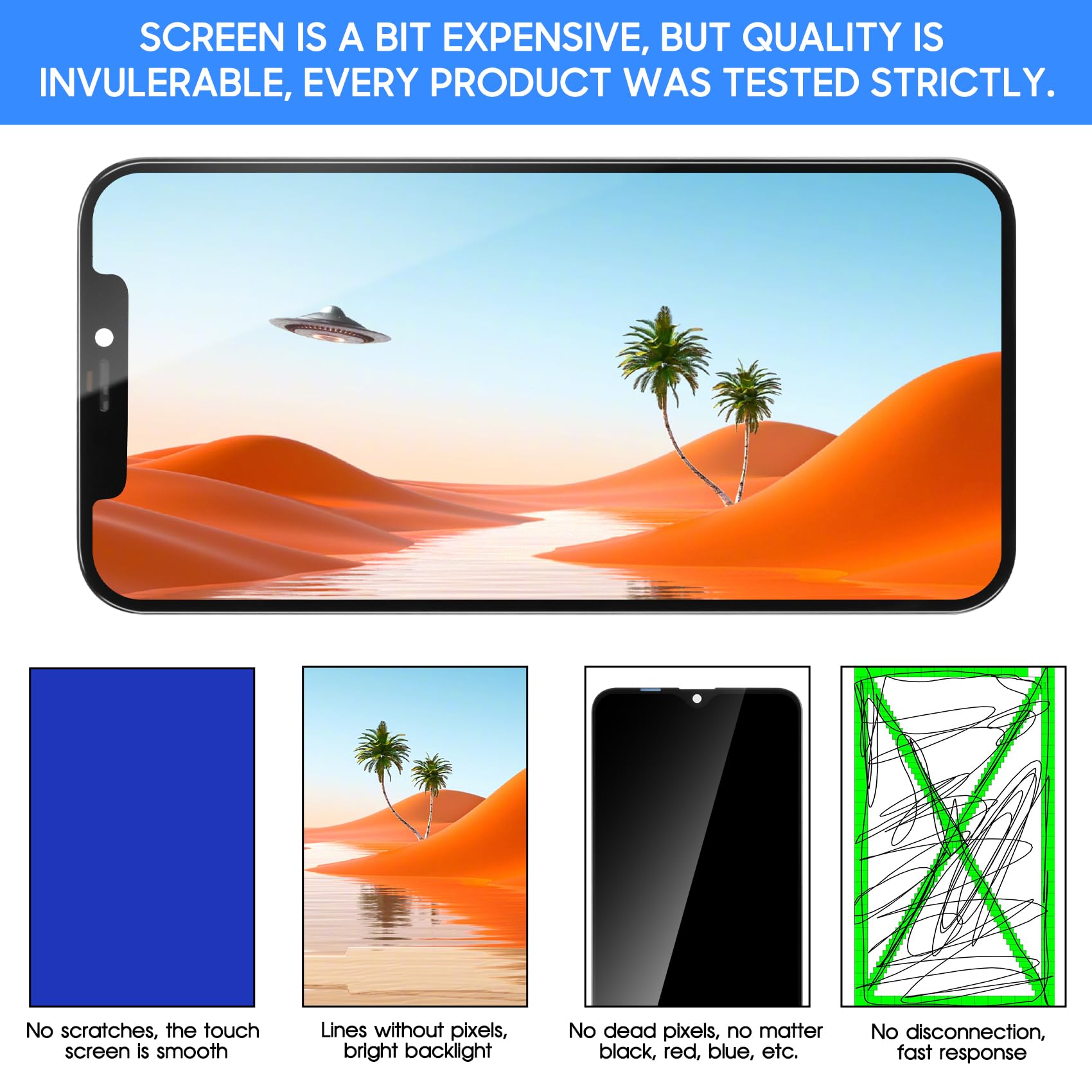 Schermo LCD per iPhone 12 6.1" LCD Display per iPhone 12 PRO A2403 A2172 A2402 A2404 A2407 A2341 A2406 A2408 LCD Touch Screen Digitizer Kit di Sostituzione con Strumento(Versione TFT Highlight)