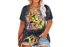 Hocus Pocus Plus Size Halloween Bleached T-Shirt