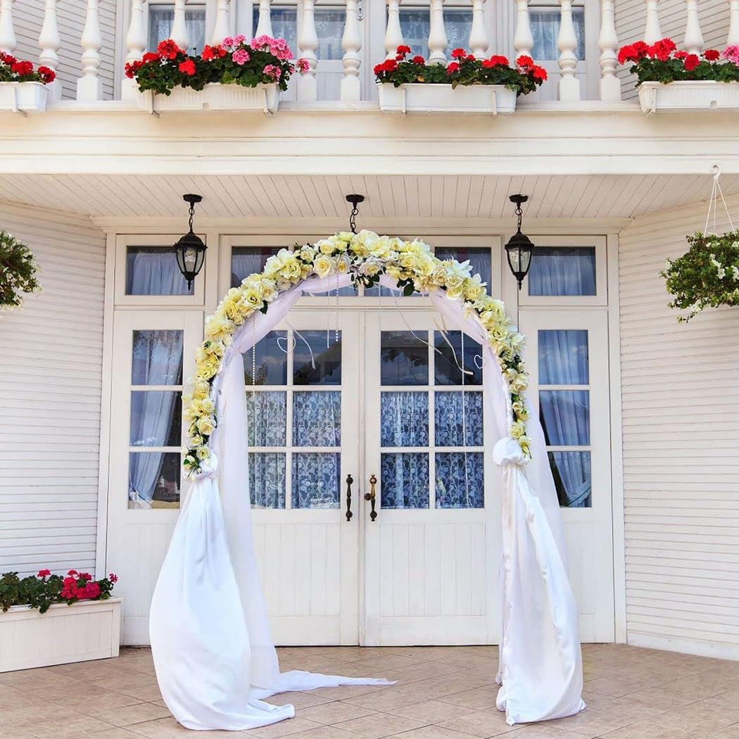 Arco per rose per matrimonio all'aperto, regolabile, 80-350 cm, arco per piante rampicanti, decorazione da giardino durevole per prato, patio, cortile, cerimonia all'aperto (bianco, 280 x 250 cm)