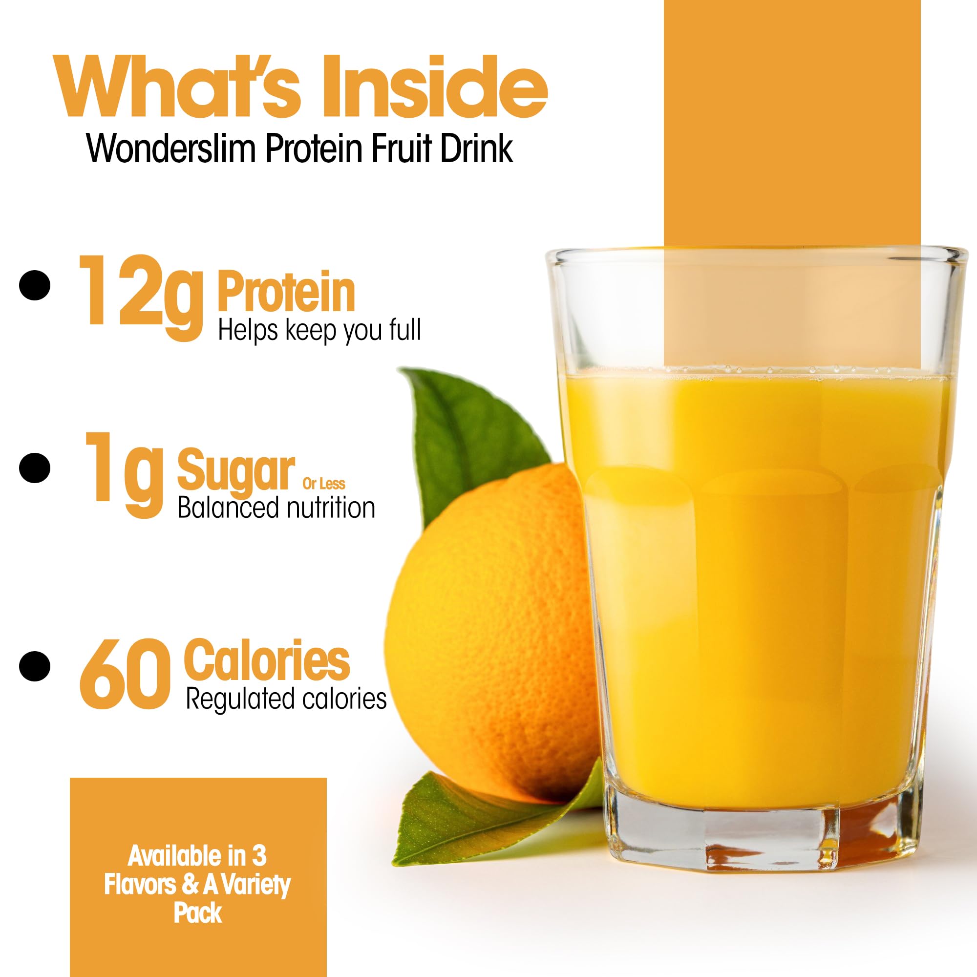Amazon.com : WonderSlim Protein Fruit Drink, Tangy Orange, No Fat