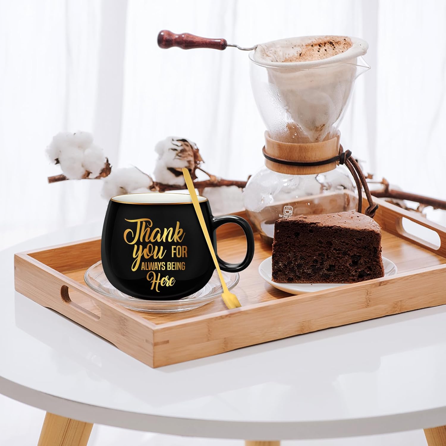 Tioncy 12 Sets Employee Appreciation Gifts Christmas Thank You Mugs Bulk 12 oz Ceramic Coffee Cups with Spoons Inspirational Mugs for Women Men Coworkers Team Staff Nurse Teachers