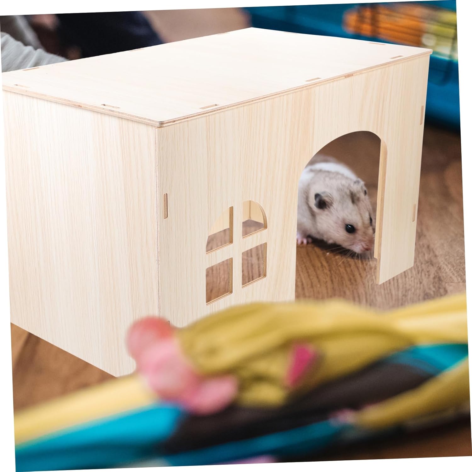 Extra Large Wooden Hamster Hideout for Squirrels Guinea Pigs and Rabbits Spacious PET Nest Detachable Roof Small Animal Sleeping House and Playhouse
