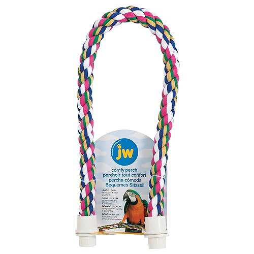 JW Pet Comfy Perch For Birds Flexible Multi-color Rope, Large