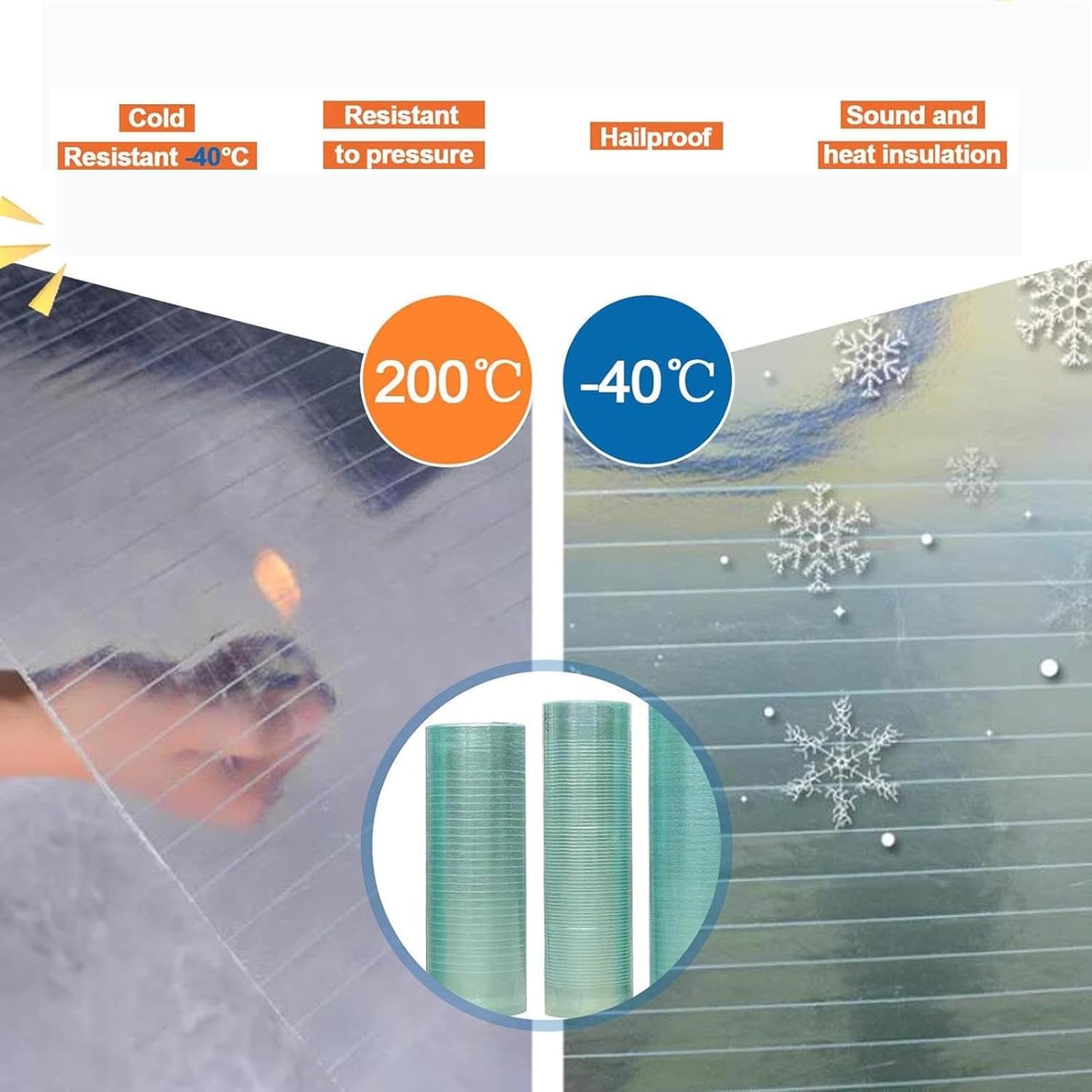 bujnie Poly Plastic Roof Panel Greenhouse Sheets 0.8mm UV Protection Replacement Shed Panel for Carport, Canopy, Customizable (1.2x20m/3.94x65.6ft)