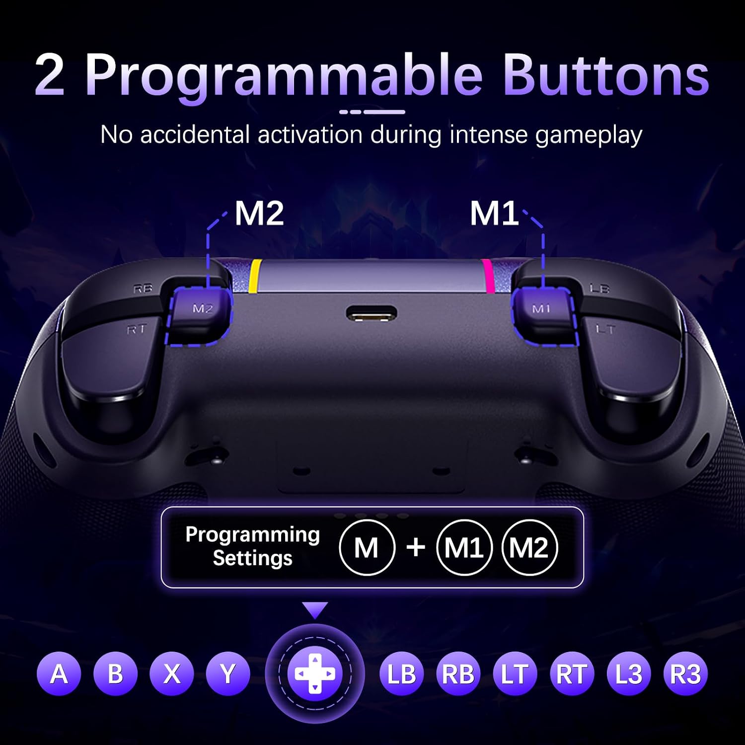 AKNES | EasySMX X05 Pro Wireless Controller for PC/Switch/Android/iOS/Steam | Quiet Play Buttons, Hall Joysticks, Dual-Stage Hall Triggers, 2 Programmable Buttons, 1000Hz Polling Rate, RGB Light