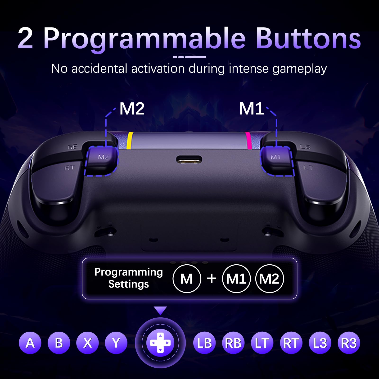 EasySMX X05Pro PC-Controller für PC/Switch/Android/iOS, Hall-Effekt-Joysticks, 1000Hz Abfragerate, RGB-Beleuchtung - Lila