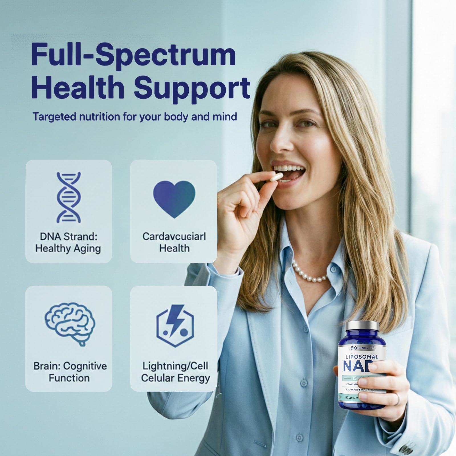 NAD+ Supplement 1500 mg, with Resveratrol & COQ10, 120 Capsules — Amazon image 3