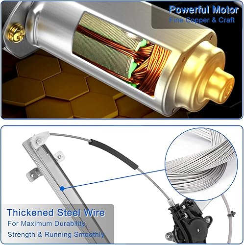 Miniatura 6 de Obaee 748-981 Conjunto de regulador y motor de la ventana eléctrica del lado del pasajero trasero derecho compatible con Nissan Armada