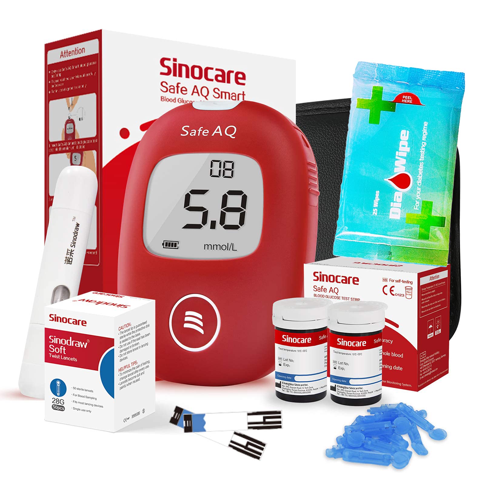 Buy Glucose Monitor Sinocare Safe Aq Smart No Coding mmol/L