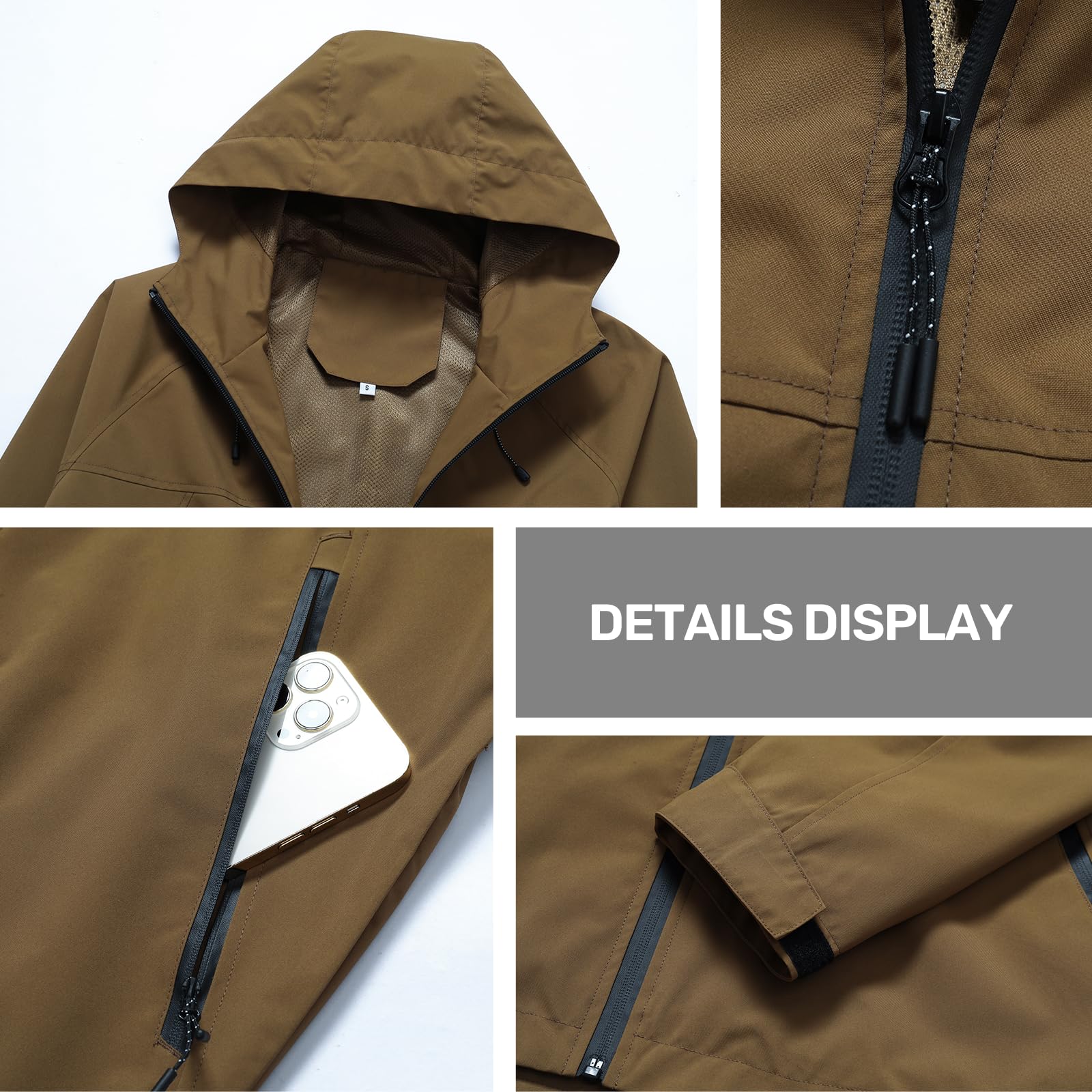 Veste à capuche légère et coupe-vent pour homme avec impression personnalisée