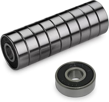 Precision 608 RS ABEC 11 Bearings for Scooters,Longboards and Skateboards Pack of 10 PCS Black