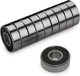Z-FIRST Precision 608 RS ABEC 11 Rolamentos para Scooters, Longboards e Skates (Pacote com 10 peças) (Preto)
