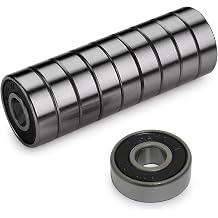 Precision 608 RS ABEC 11 Bearings for Scooters,Longboards and Skateboards Pack of 10 PCS Black
