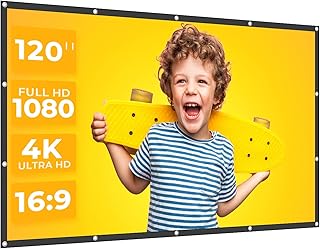 Video Projection Screen, Outdoor Projector Screen 120 inch 16:9 4K HD Foldable & Portable Outdoor Projection Screen, Support Front & Rear Projection for Home Theater Camping Backyard Movies
