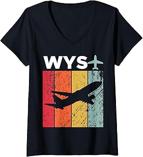 Women's WYS west Yellowstone Airport V-Neck T-Shirt