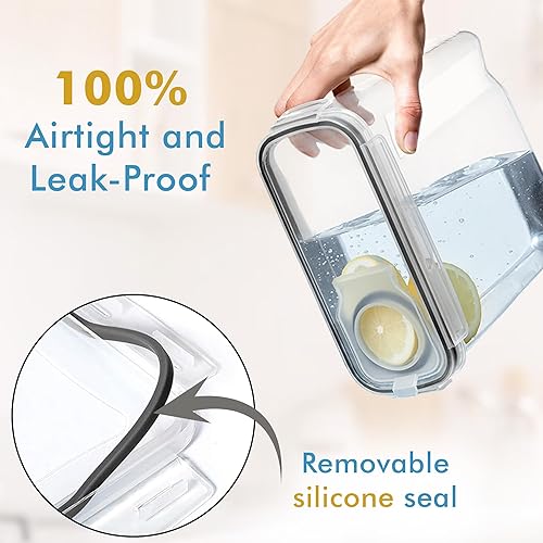 Miniatura 5 de Shazo Paquete de 2 recipientes pequeños herméticos para cereales con tapas, perfecto para ahorrar espacio, sin BPA, organización de despensa y