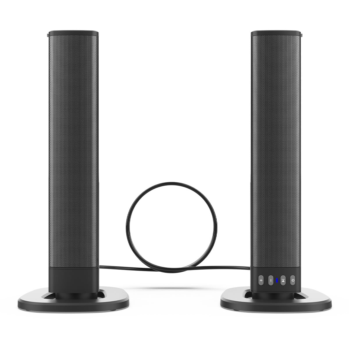Soundbar per TV, Soundbar Bluetooth 2 in 1, altoparlanti per PC da 20 W, soundbar con USB, TF, FM, TWS, RCA e AUX, 4 altoparlanti, batteria 2000 mAh, RCA