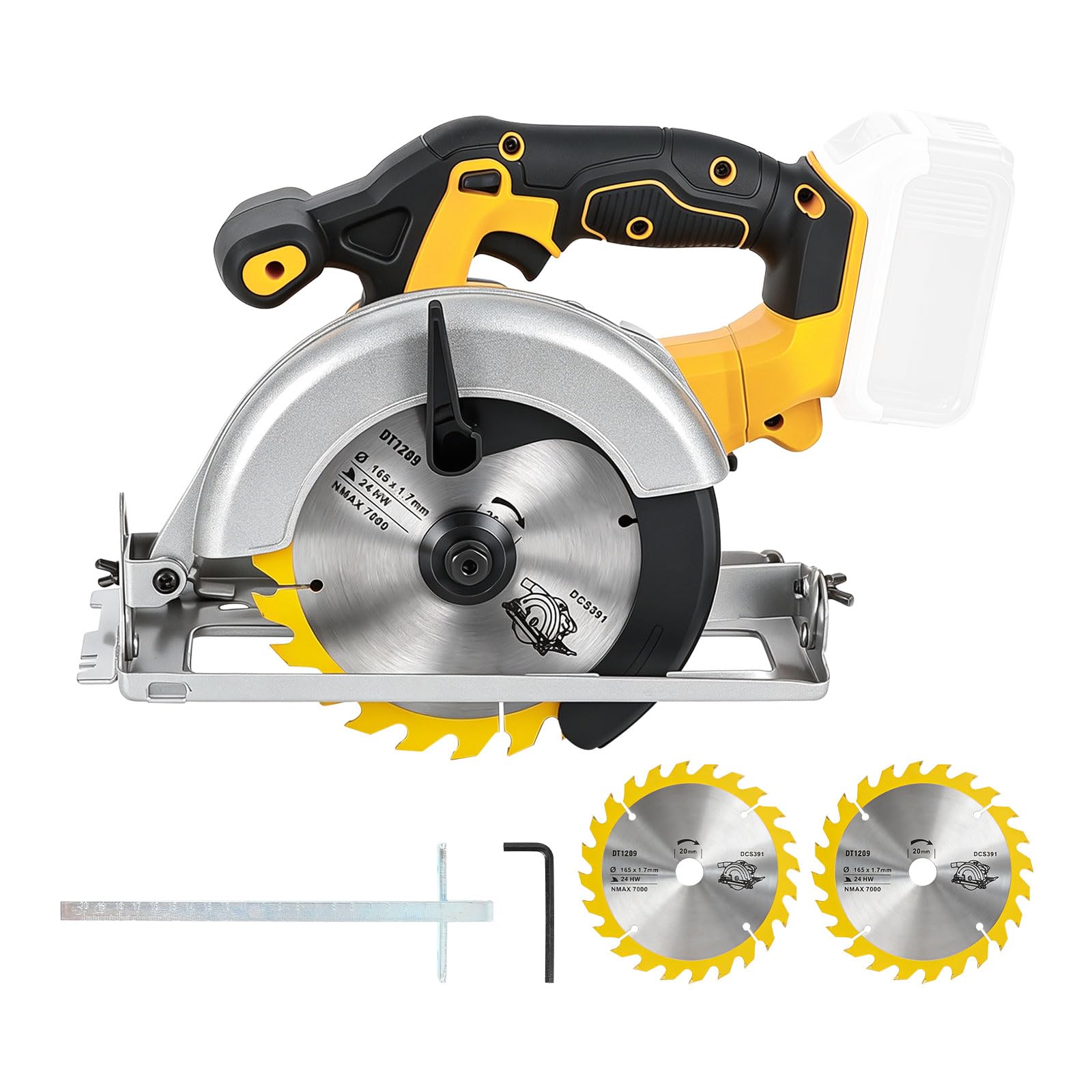 Scie circulaire pour Dewalt 18 V avec lame 165 mm et profondeur réglable