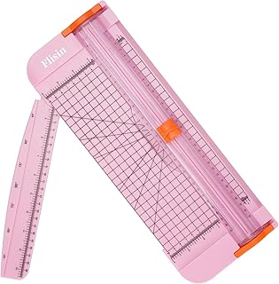 Paper Cutter,Portable Paper Slicer,12 Inch Paper Trimmer Scrapbooking Tool with Automatic Security Safeguard and Side Ruler for Craft Paper,A4 Paper,Coupon, Label and Cardstock (Pink)