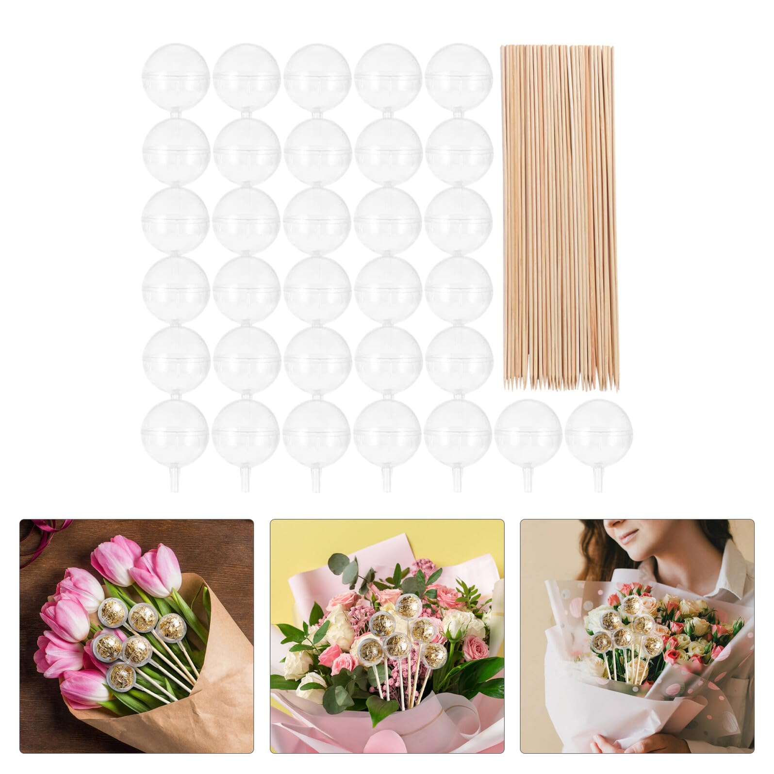 1 Satz Schokoladen-trüffel-Tasse Milchschokolade Halter Für Bonbonsträuße Zuckerwattemaschine Pralinen Gummiballmaschine Bulk-Schokolade Pongbälle Bambus + Acryl 100st