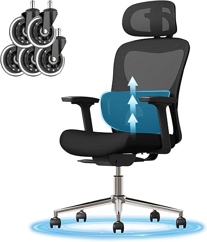 GABRYLLY Silla de escritorio de oficina en casa, silla ergonómica de malla con brazos abatibles ajustables, silla giratoria de respaldo alto para disponible en Yaxa Colombia