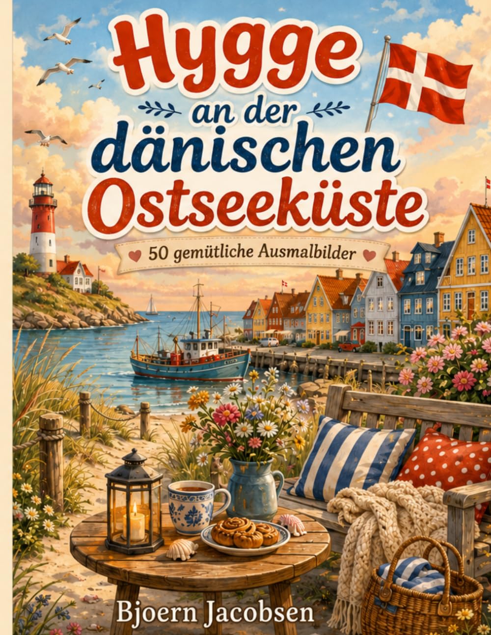 Hygge an der dänischen Ostseeküste: 50 gemütliche Ausmalbilder (Hygge Ausmalbücher Dänemark)