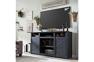 Farmhouse Rustic TV Cabinet with Doors