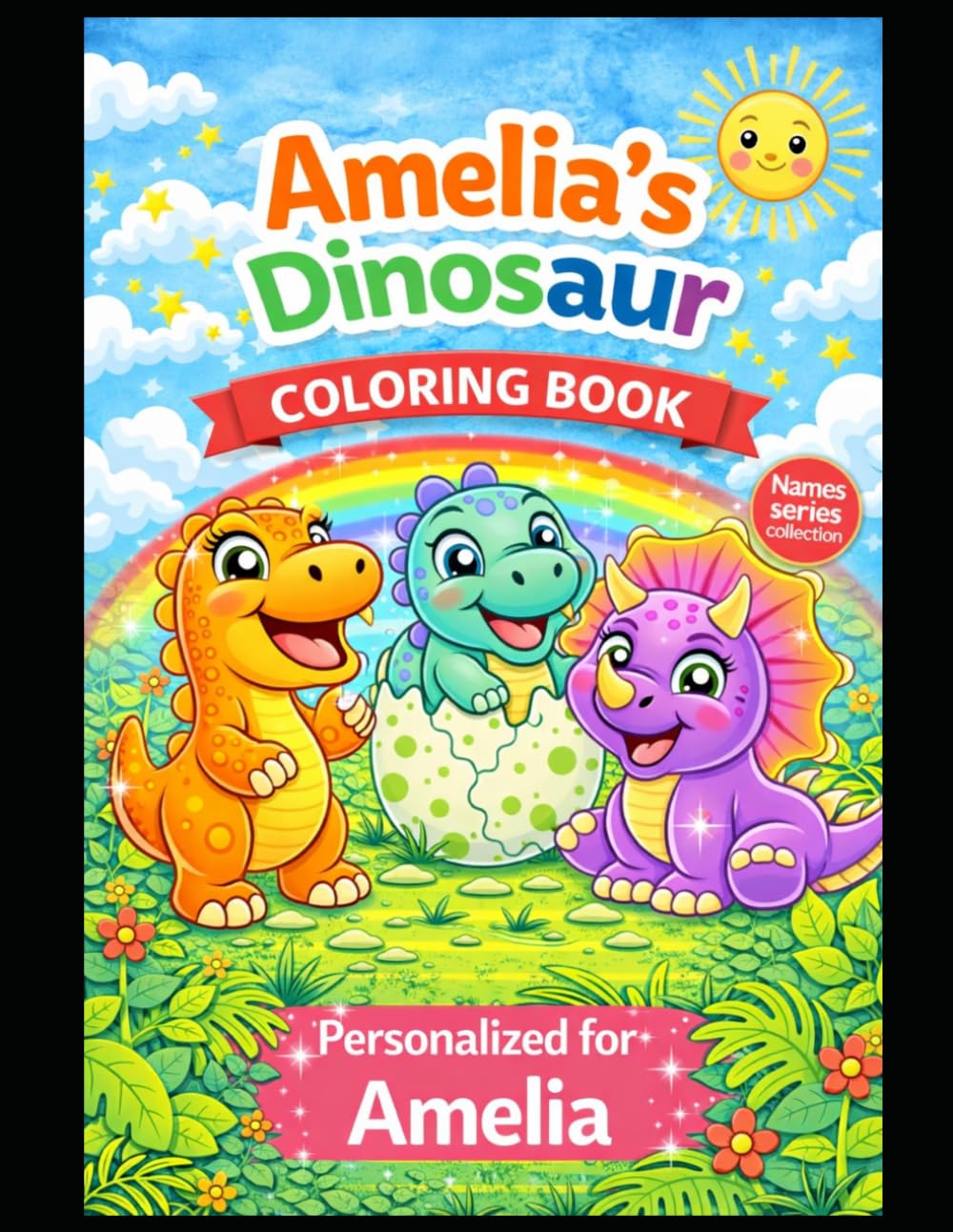 Amelia’s Dinosaur Coloring Book: A Personalized Coloring Book with Cute Dinosaurs: A Personalized Dinosaur Coloring Adventure for Kids – Featuring Amelia in Every Page (Names Series Colletion)