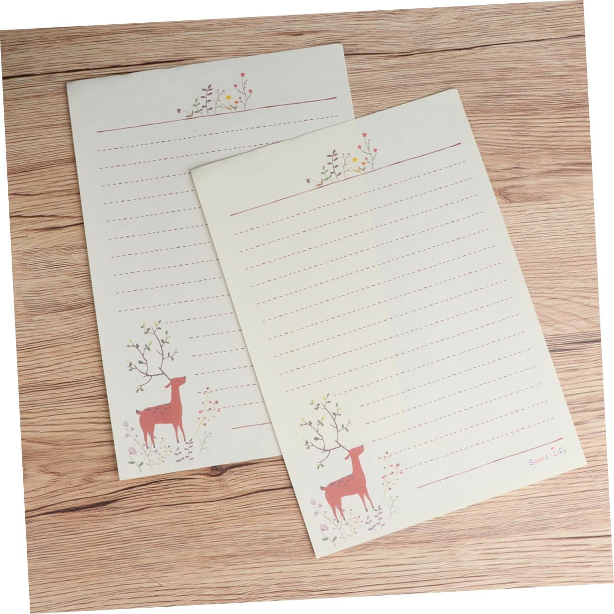 Tofficu 150feuilles Papier à Lettres Motifs De Cerfs De Papeterie Romantique pour Correspondance De Design Élan pour Cartes Et Lettres Personnalisées