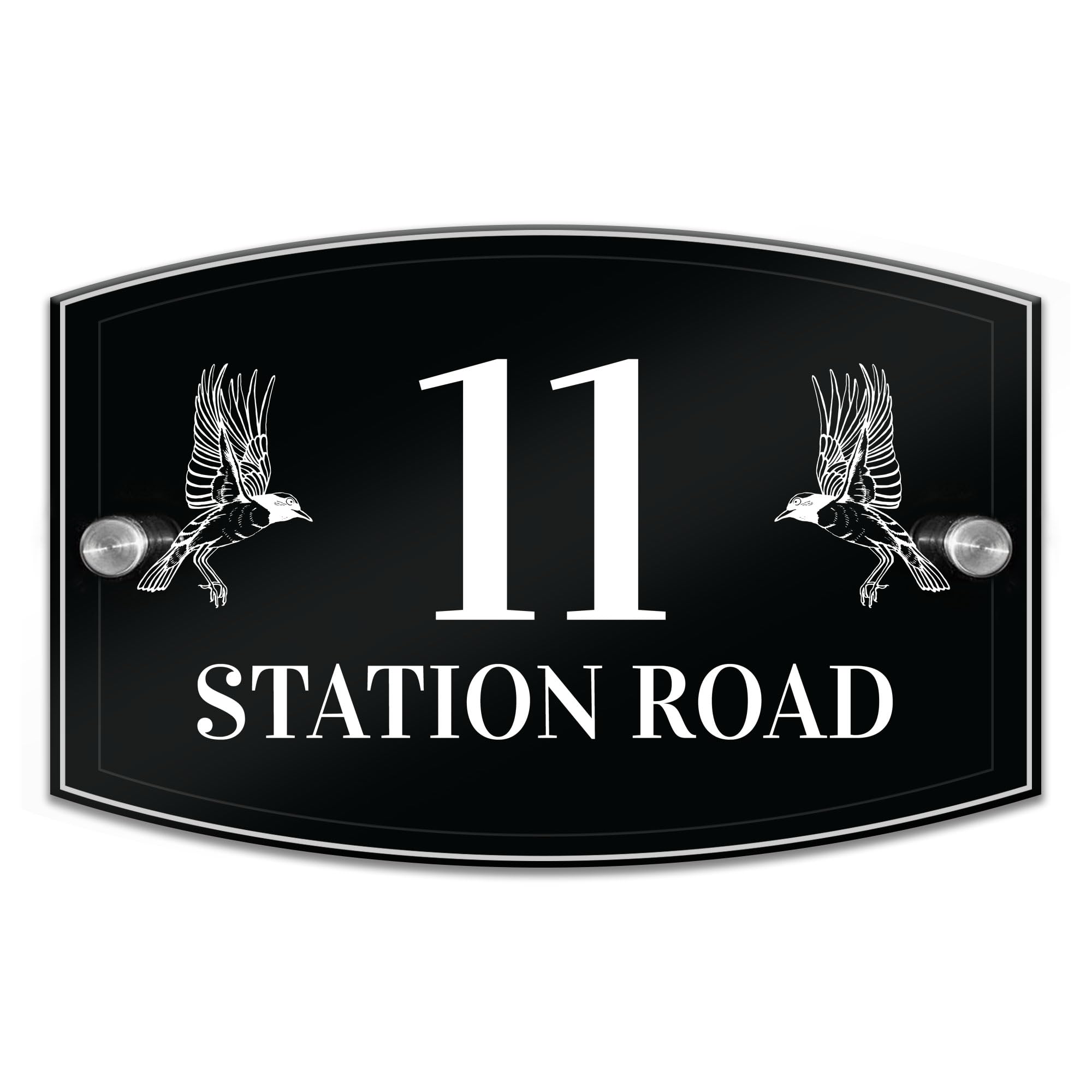 Red Ocean Modern House Signs Plaques - Acrylic & Aluminium House signs - Door Number - Numbers 1-999 - Personalised House Address Name Road Sign