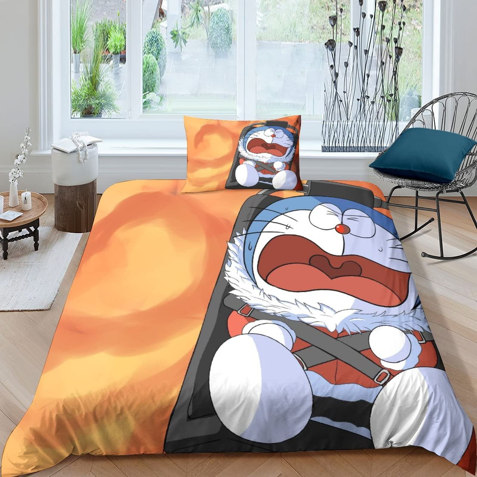 Set Copripiumino Doraemon Microfibra - Singolo 135x200cm, Con Federa, Morbido E Traspirante - Foto 3