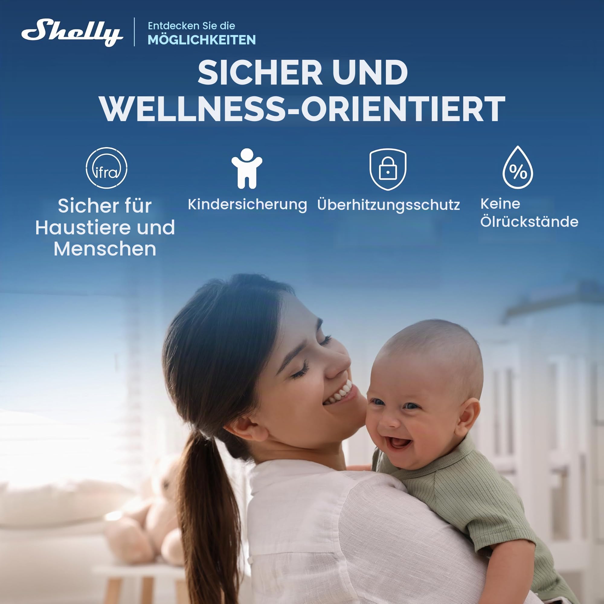 Cury by Shelly - WLAN Smart Lufterfrischer mit Schutzfunktion, Duft, Mückenabwehr, Automatisches Umschalten, Steckdosen Diffusor, Wasserloser Raumduft, LED-Beleuchtung, Zeitschaltuhr
