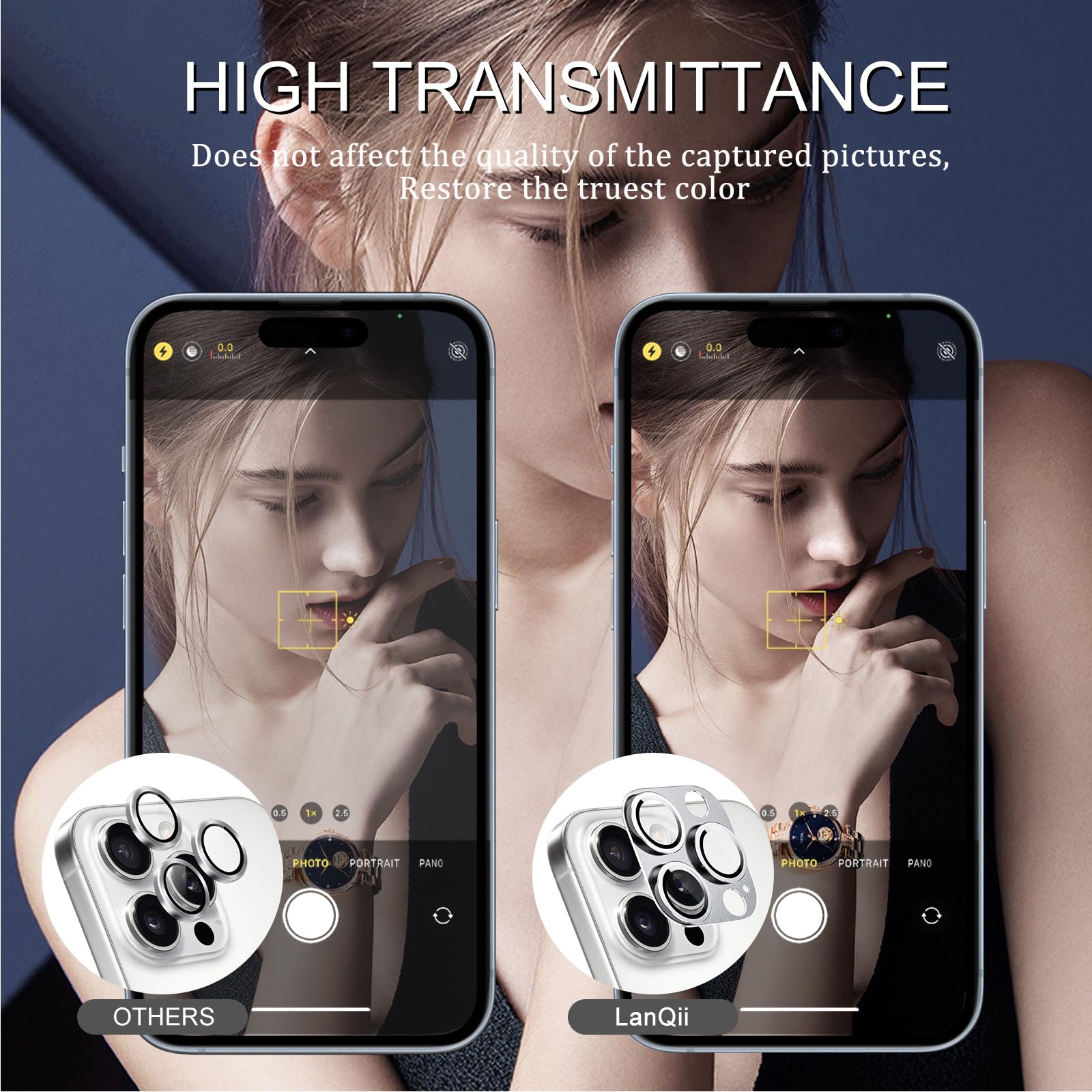 Protezione Per Obiettivo Fotocamera In Metallo Per IPhone 16 17 Pro Max Anello Per Obiettivo In Alluminio Custodia In Vetro Per IPhone 16 Plus 16 Pro Max Copriobiettivo - Foto 3