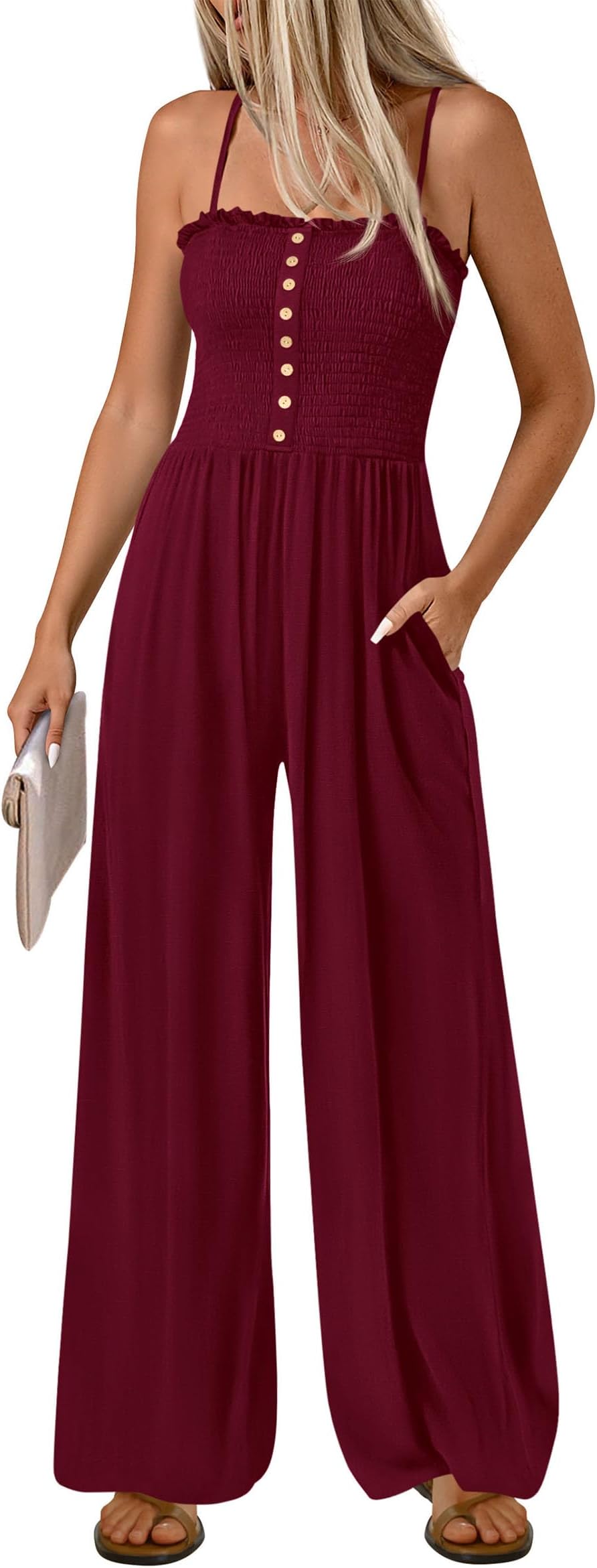Jumpsuits for Women Dressy 2026 Summer Sleeveless Casual Wide Leg Rompers Spring Cruise Vacation Outfits