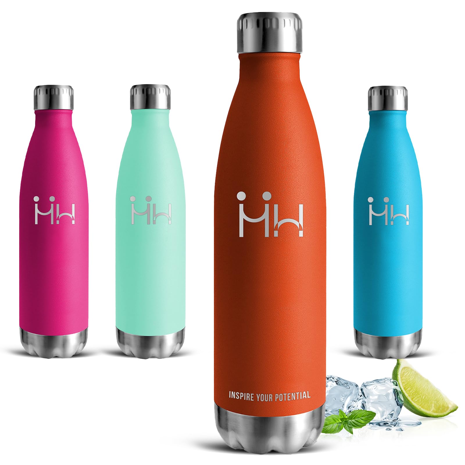 Mujigaga Insulated Water Bottle, 750ml Water Bottle, BPA Free, Leakless Water Bottles, Thermal Water Bottles, Keeps Hot for 12 Hours/Cold 24 Hours, School, Camping, Fitness