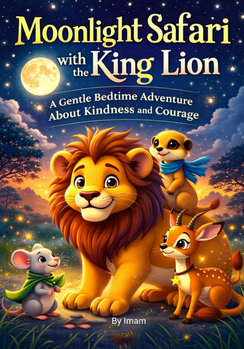 Moonlight Safari with the Kind Lion: A Gentle Bedtime Picture Book About Kindness, Courage for age 4-8